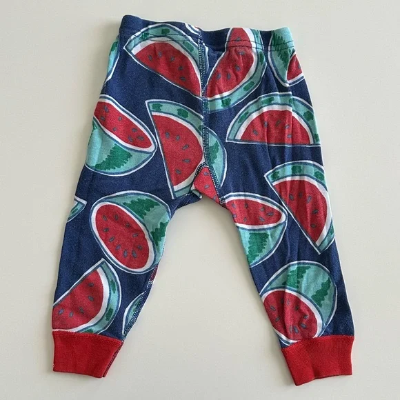 Hanna Andersson long john pajamas pjs. Size 80 cm 18-24 month mos. Watermelon - Picture 5 of 7